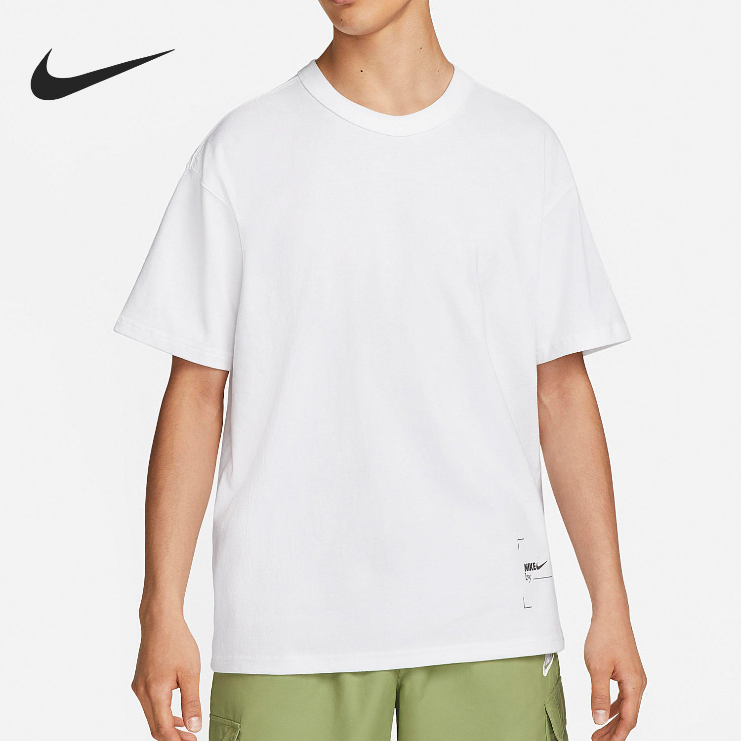 Nike/耐克正品新款男白色柔软吸湿简约纯色经典短袖T恤DZ3030-100