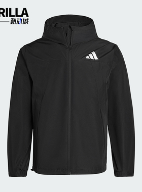 Adidas/阿迪达斯正品WOVENJACKET新款男女经典黑色夹克外套IB7052