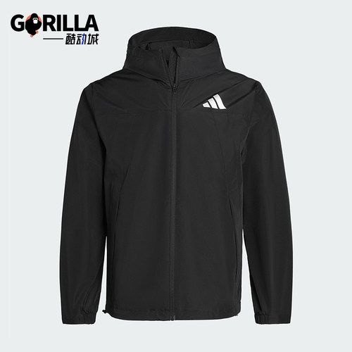 Adidas/阿迪达斯正品WOVENJACKET新款男女经典黑色夹克外套IB7052