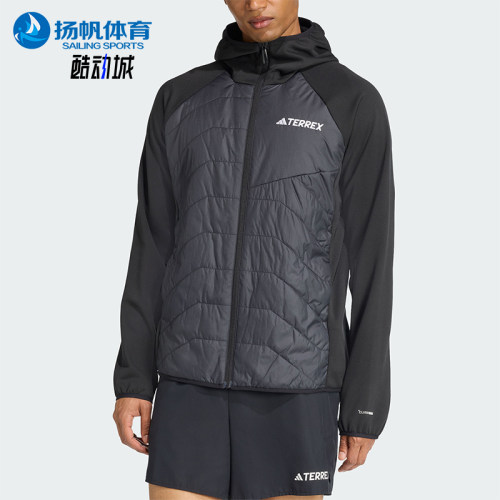 Adidas/阿迪达斯正品2026男士户外拒水经典保暖加绒棉服JL5576