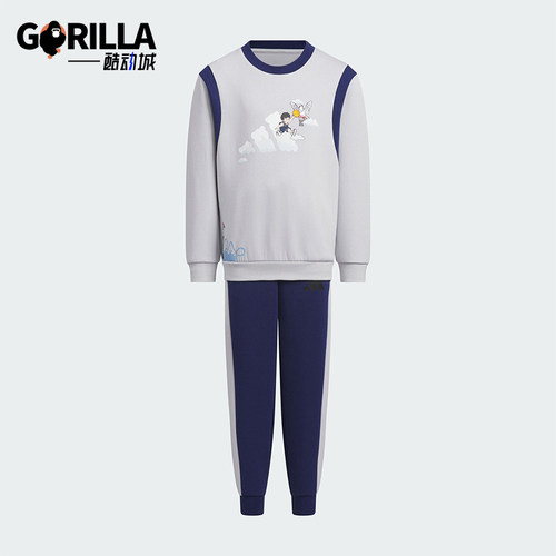 Adidas/阿迪达斯正品LK GFX CREW SET小童休闲长袖套装KB4573