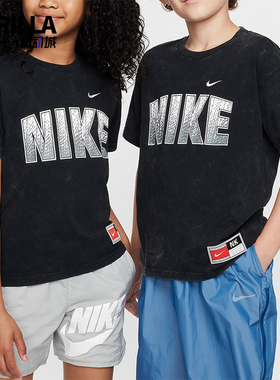 Nike/耐克正品Sportswear大童印花针织经典透气短袖FZ4954-010