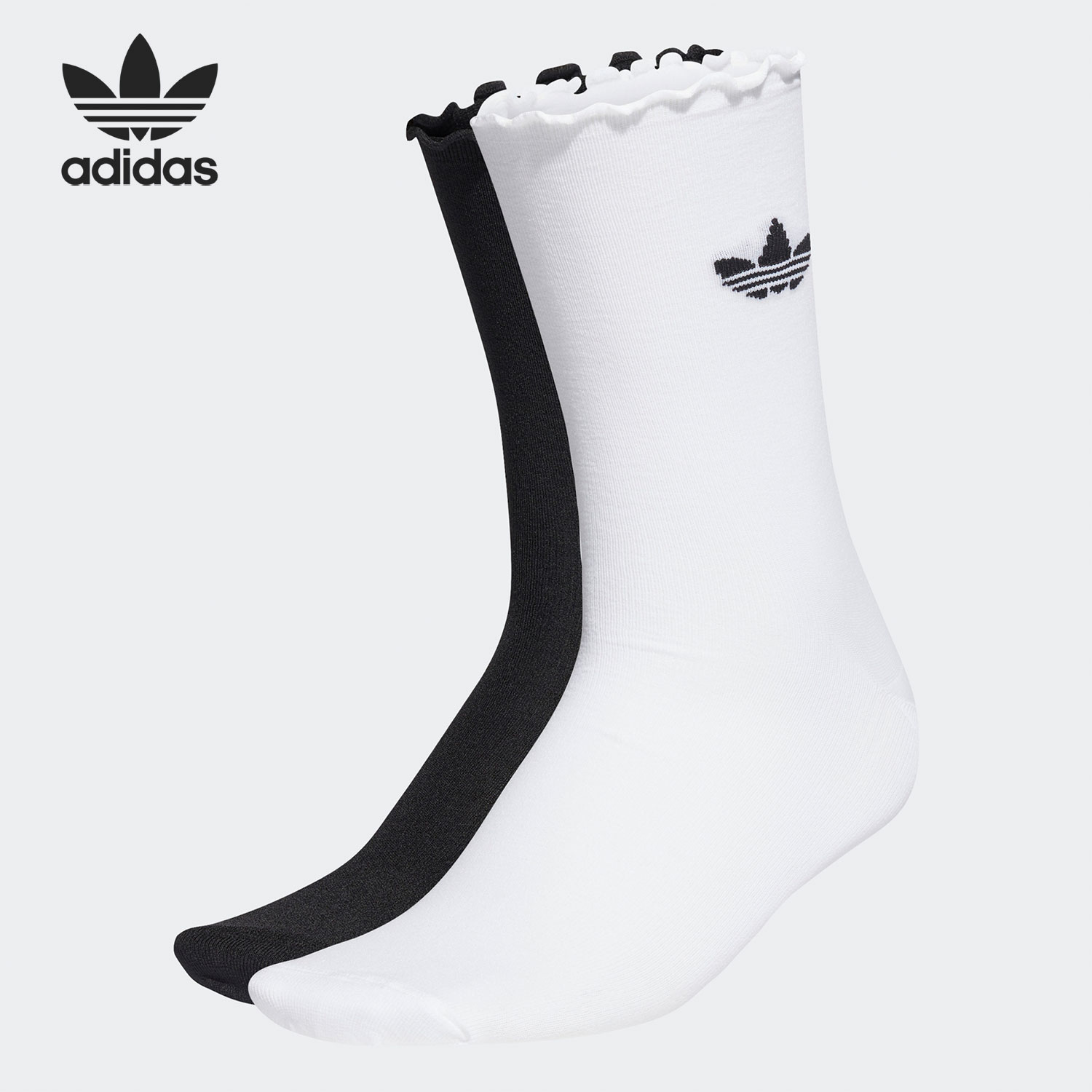 Adidas/阿迪达斯正品三叶草男女时尚耐磨运动袜两双装HC9532