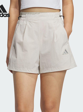 Adidas/阿迪达斯正品2025夏季女士经典梭织透气跑步短裤JM8827