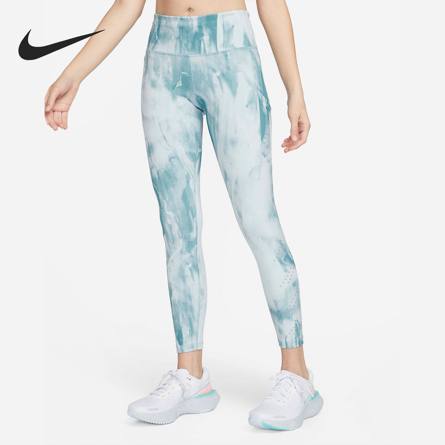 Nike/耐克正品新款健身训练扎染梭织女子紧身运动长裤 DM7717-425
