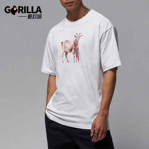 Nike/耐克正品JORDAN男士透气图案印花圆领宽松短袖T恤IF0786-100