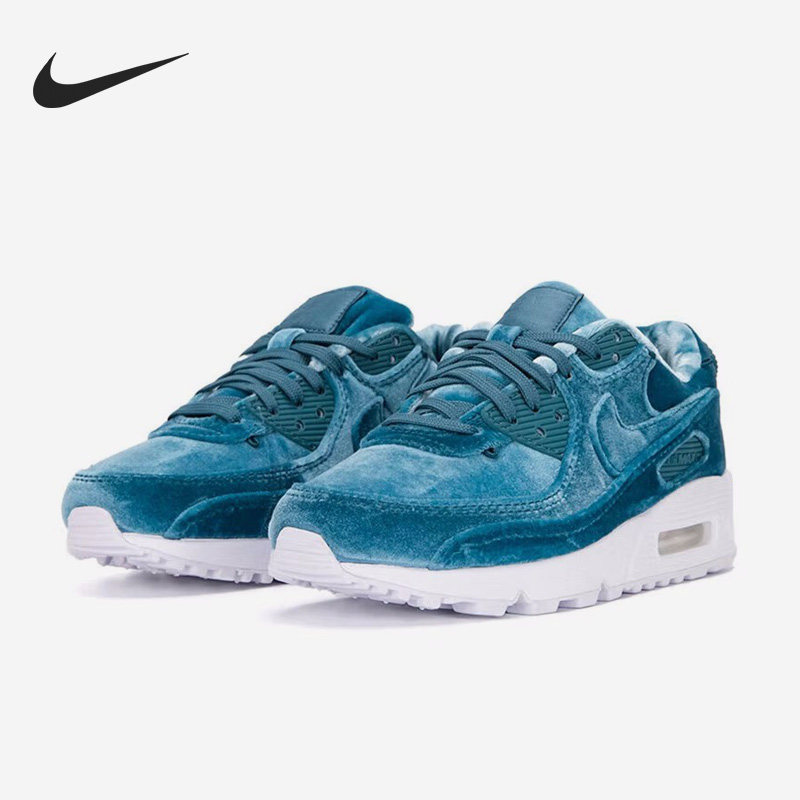 Nike/耐克官方正品Air Max 90蓝丝绒女子气垫运动鞋DO2194-001