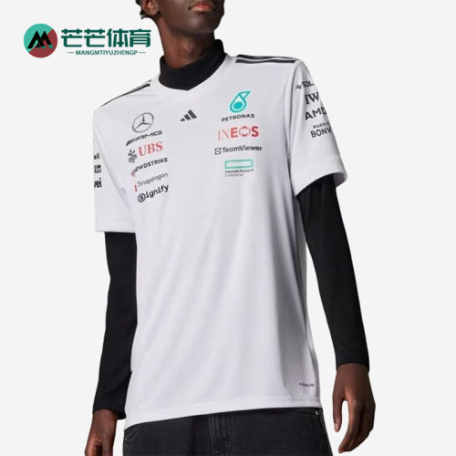 Adidas/阿迪达斯正品夏季新款男士经典时尚简约赛车短袖T恤JX5798