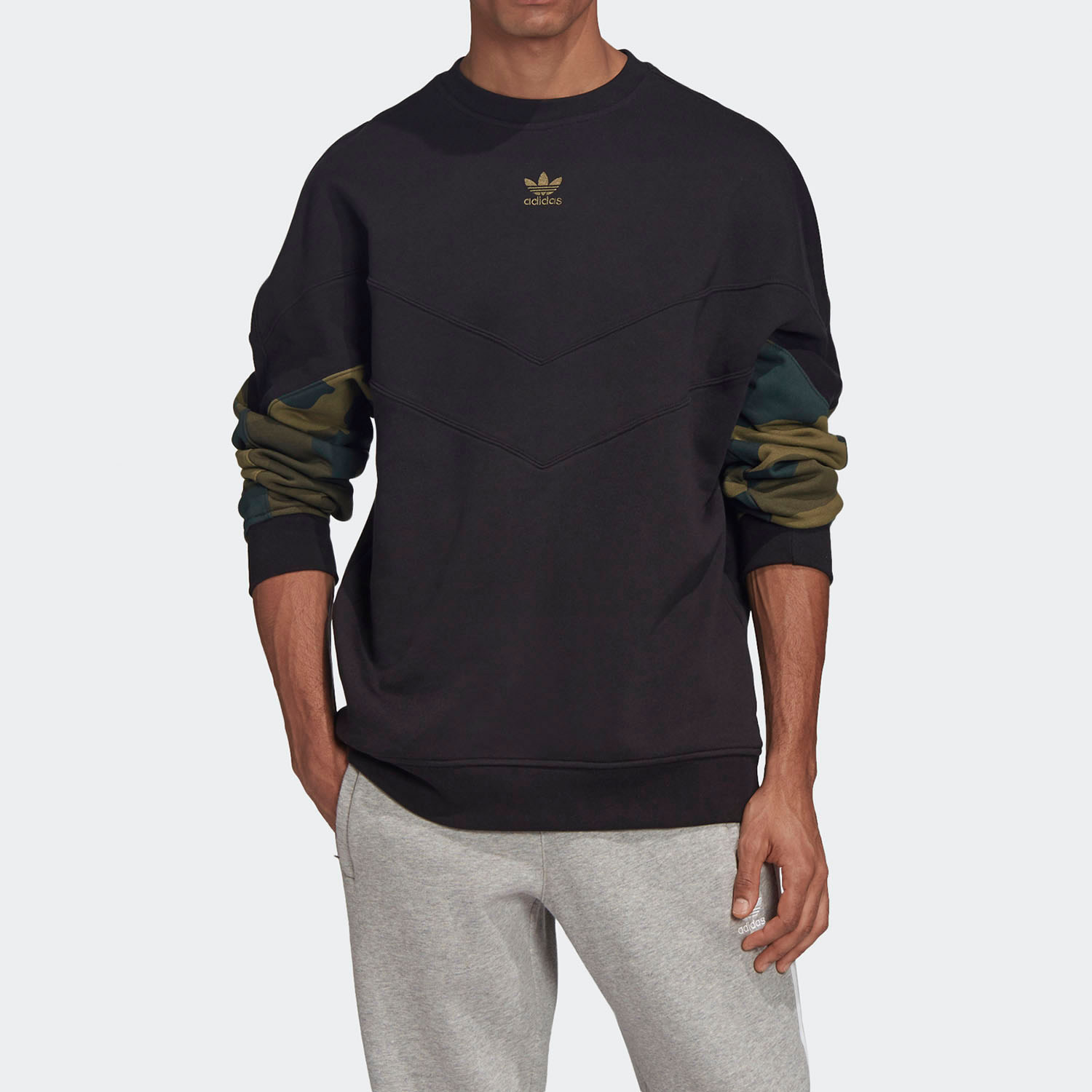 Adidas阿迪达斯正品春秋新款男圆领运动休闲宽松卫衣卫衣FM3357