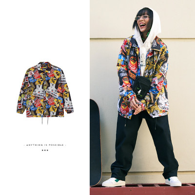 李宁正品男子春季新款OG_SLICK联名系列翻领时尚开衫外套AFDS099