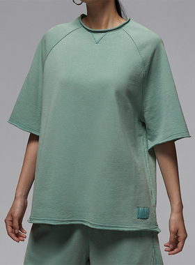 Nike/耐克正品JORDAN女士休闲宽松针织透气运动短袖IB9851-017