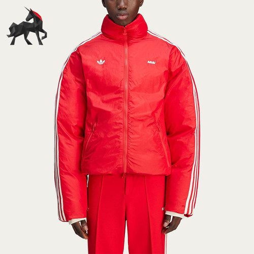 Adidas/阿迪达斯正品三叶草FW24条纹保暖时尚经典休闲棉服JG1427