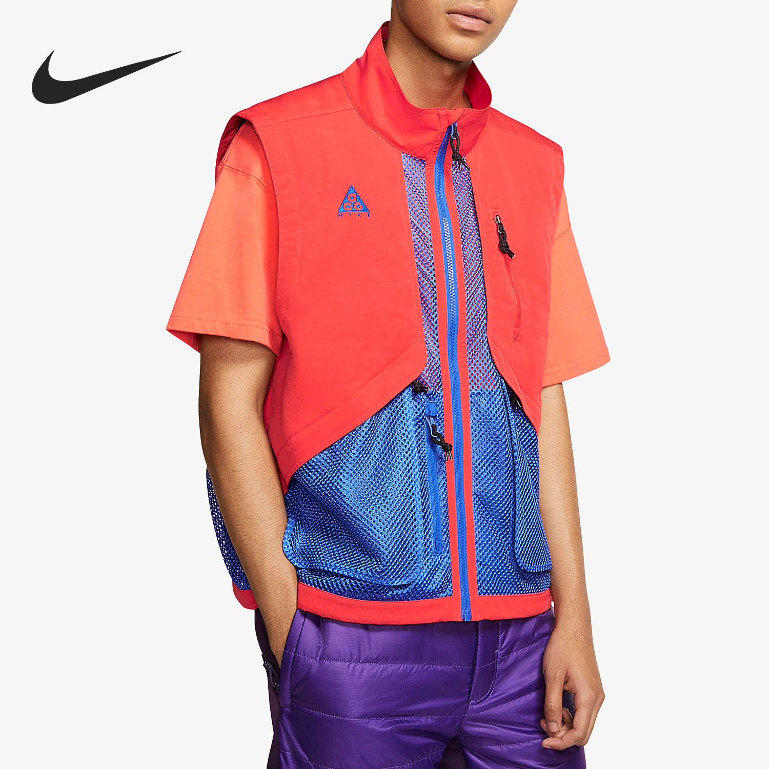 Nike/耐克官方正品休闲男子休闲运动机能风立领马甲 BQ7290-607