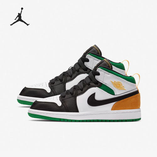 Nike/耐克正品Jordan 1 Mid AJ1女子休闲大童篮球鞋BQ6932-101