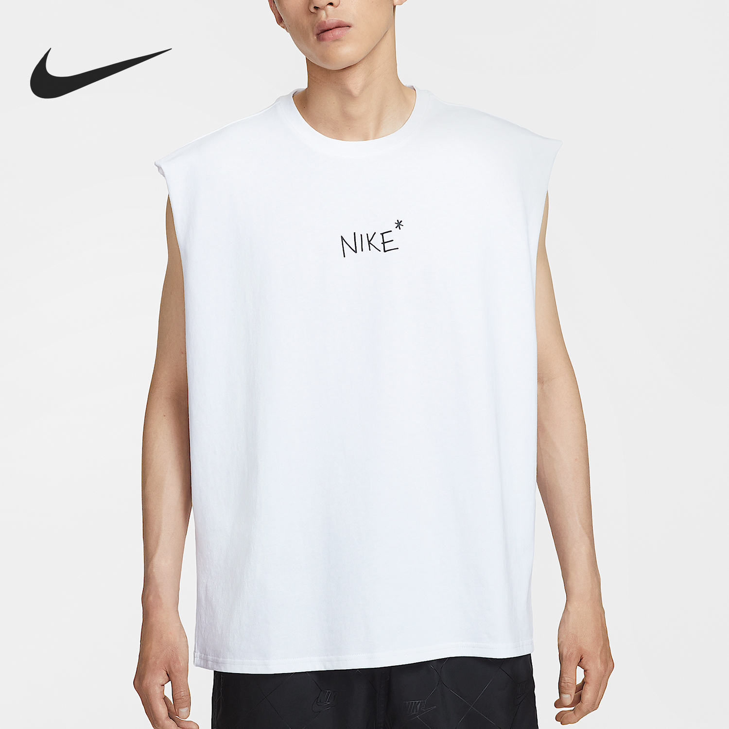 耐克男士宽松针织印花运动背心