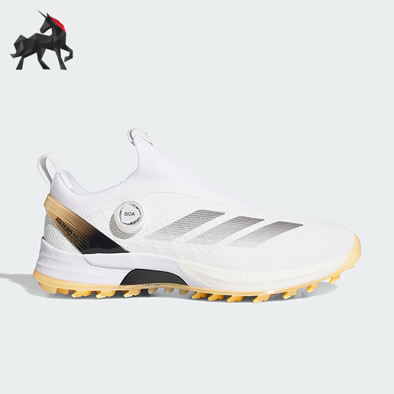 Adidas/阿迪达斯正品ADIZEROZG新款男经典白黄色高尔夫鞋HQ5052