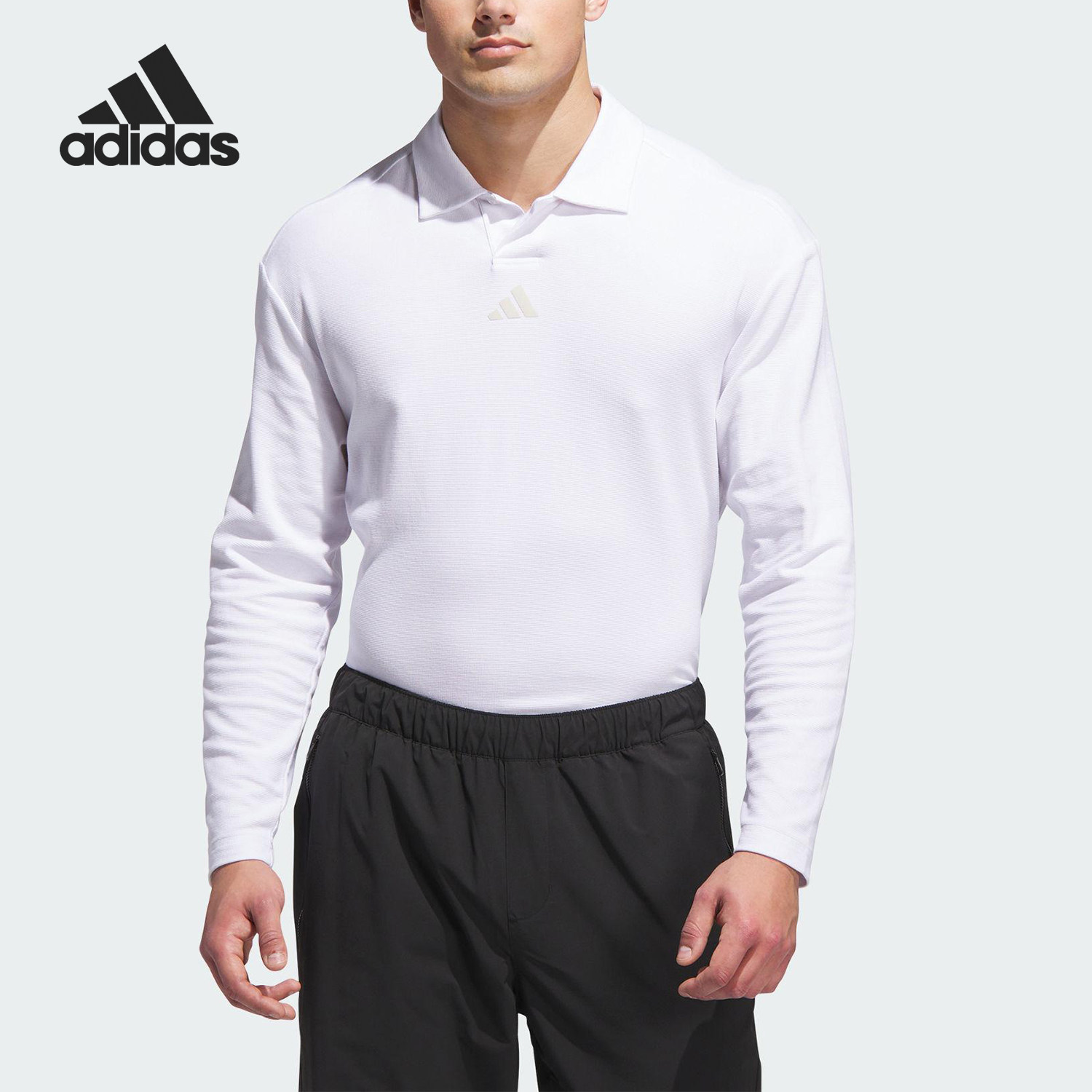 Adidas/阿迪达斯官方正品2025男士套头高尔夫长袖POLO衫JN3037,运动服/休闲服装,运动POLO衫,淘宝优惠券,粉丝福利购,淘宝优惠卷