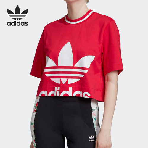 阿迪达斯女休闲圆领短袖