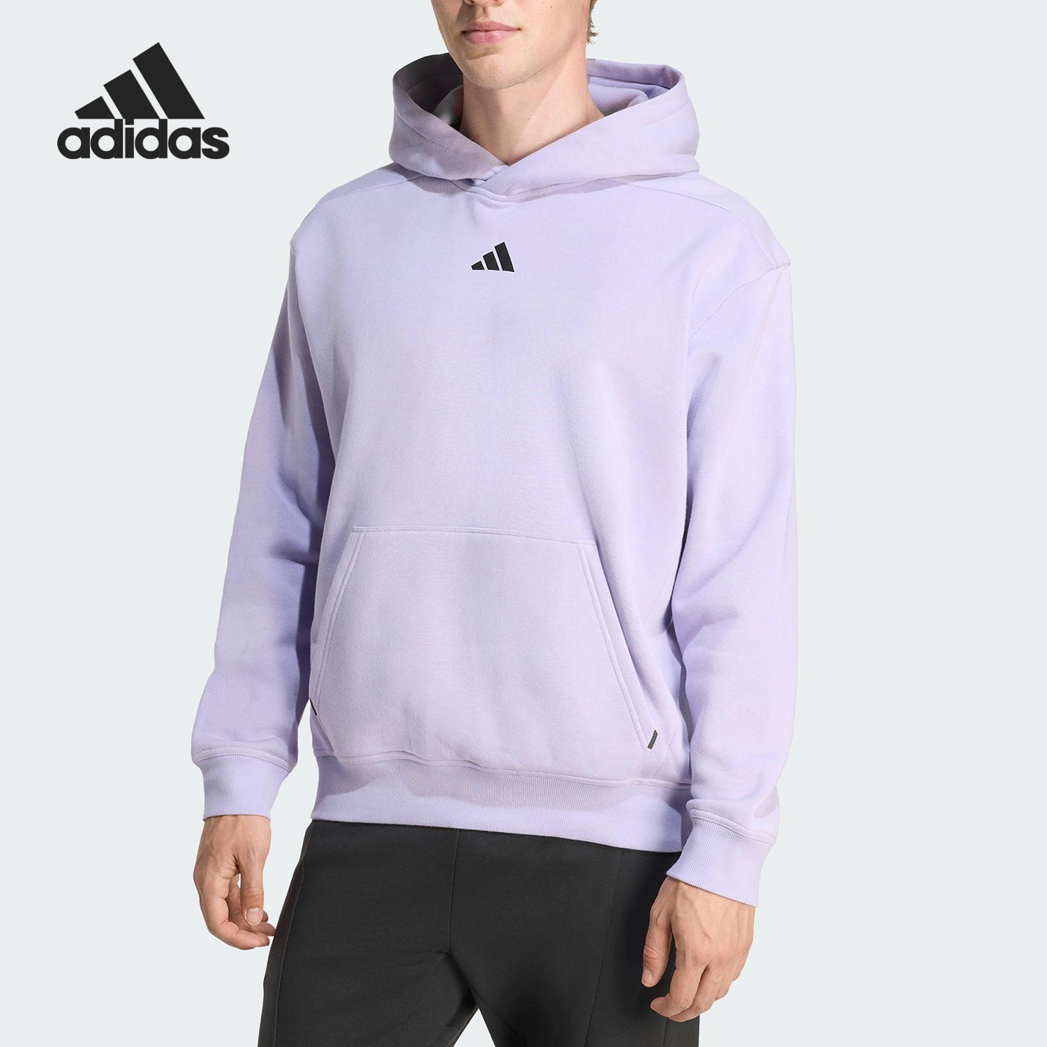 阿迪达斯男士连帽宽松针织卫衣