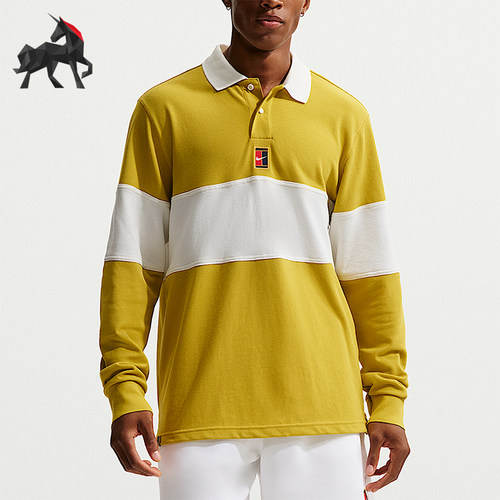 Nike/耐克正品Court Heritage男士运动网球长袖POLO衫HQ1748-389