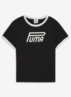 Puma/彪马正品2025 babytee女士圆领运动休闲针织短袖634053-01