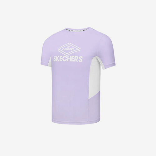 Skechers/斯凯奇正品夏季款儿童简约印花针织短袖T恤衫P225K091
