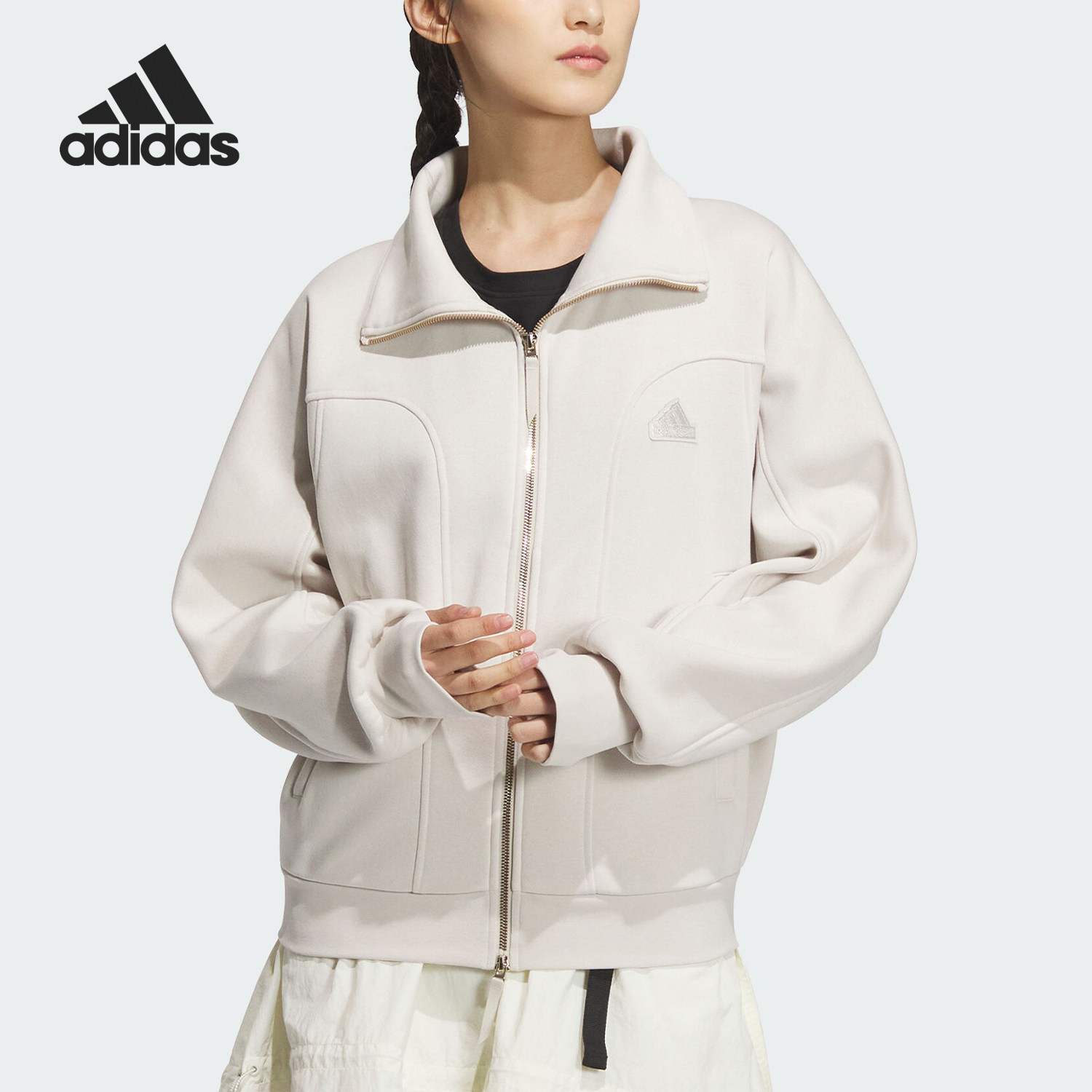 Adidas/阿迪达斯官方正品LOGO FLEECE JKT女士休闲简约外套JJ3566,运动服/休闲服装,运动茄克/外套,淘宝优惠券,粉丝福利购,淘宝优惠卷