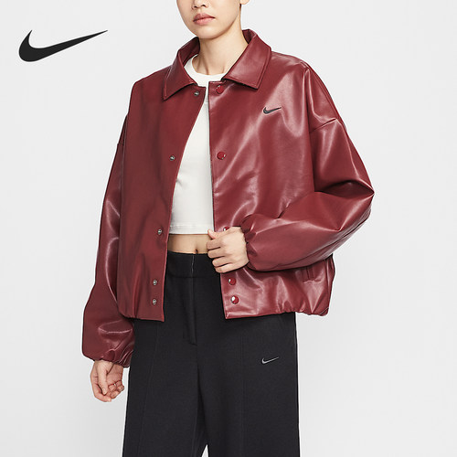 Nike/耐克正品2025冬季款女士日常翻领刺绣耐穿外套IO0477-677