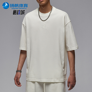 Nike/耐克正品JORDAN男士休闲简约针织透气运动圆领T恤IB7346-133