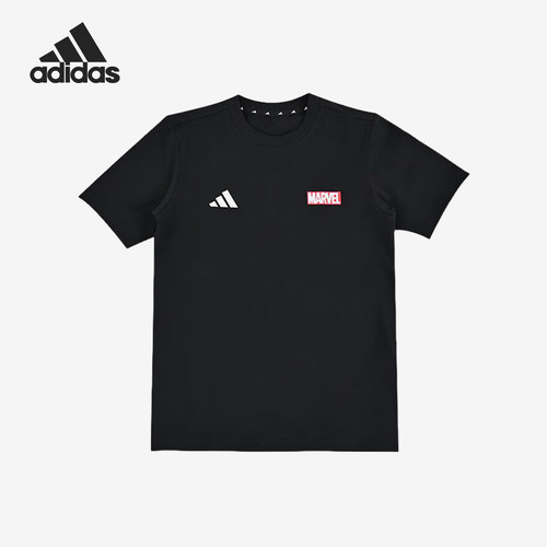 Adidas/阿迪达斯正品夏季大童圆领针织舒适跑步短袖T恤JF3638