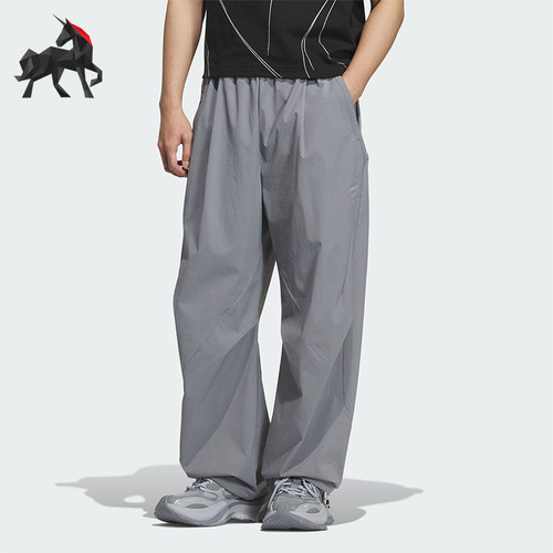 Adidas/阿迪达斯正品2025夏季款男士梭织宽松经典休闲长裤KC0130