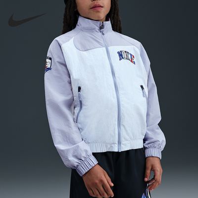 Nike/耐克正品2025大童拉链复古立领宽松运动梭织外套II0471-057