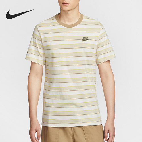 Nike/耐克正品夏季男士经典休闲条纹透气圆领日常短袖HJ0551-247