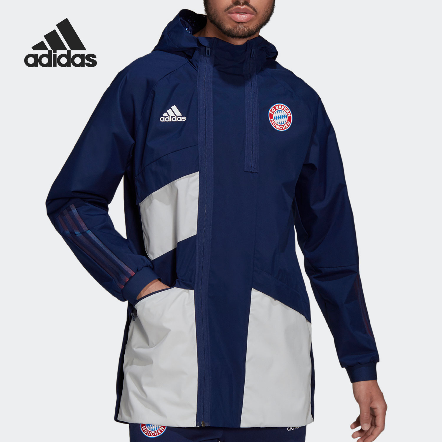 Adidas/阿迪达斯官方正品FCB TRV 足球连帽男子运动茄克 GR0702 运动服/休闲服装 运动茄克/外套 原图主图