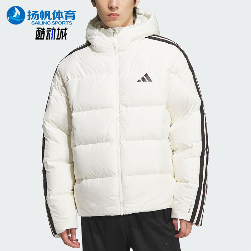 Adidas/阿迪达斯正品3S PUFF D JKT男士连帽保暖日常羽绒服KC2494