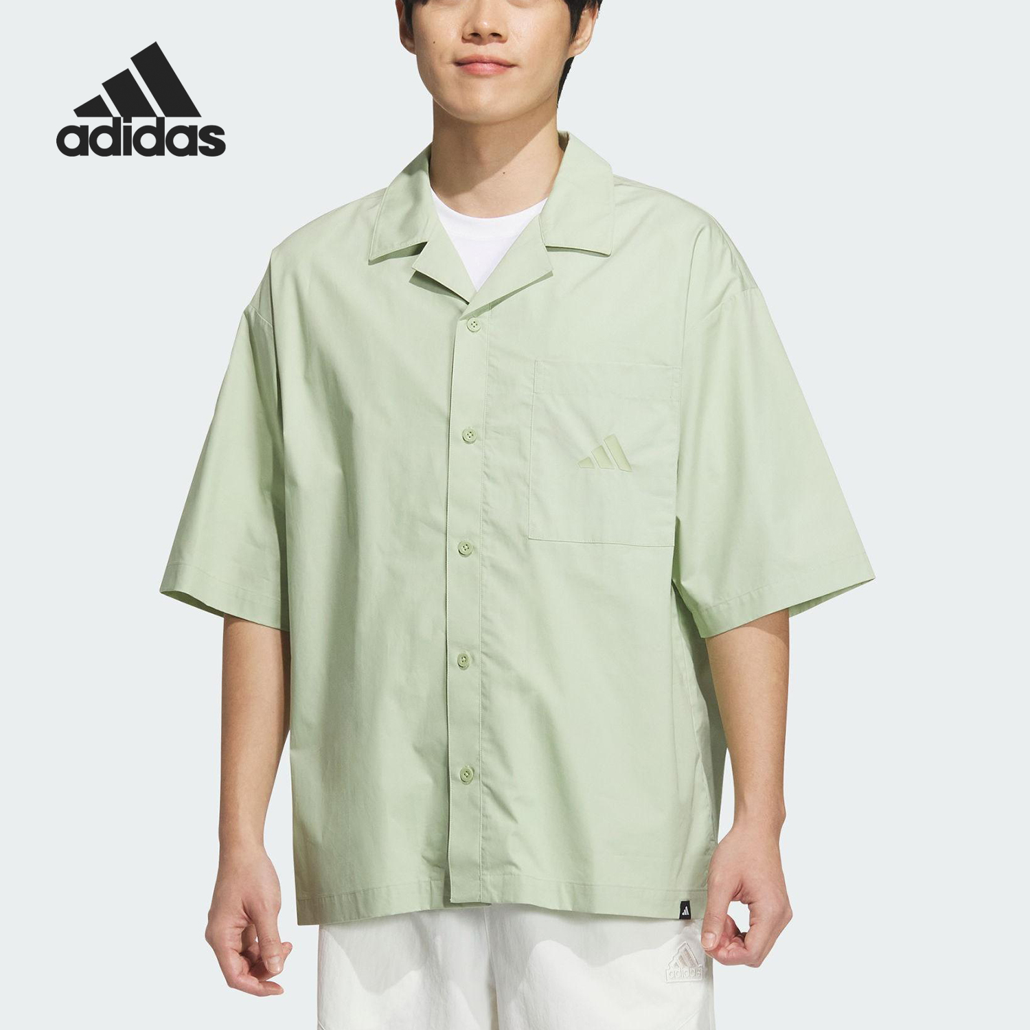 阿迪达斯男士运动休闲翻领衬衫