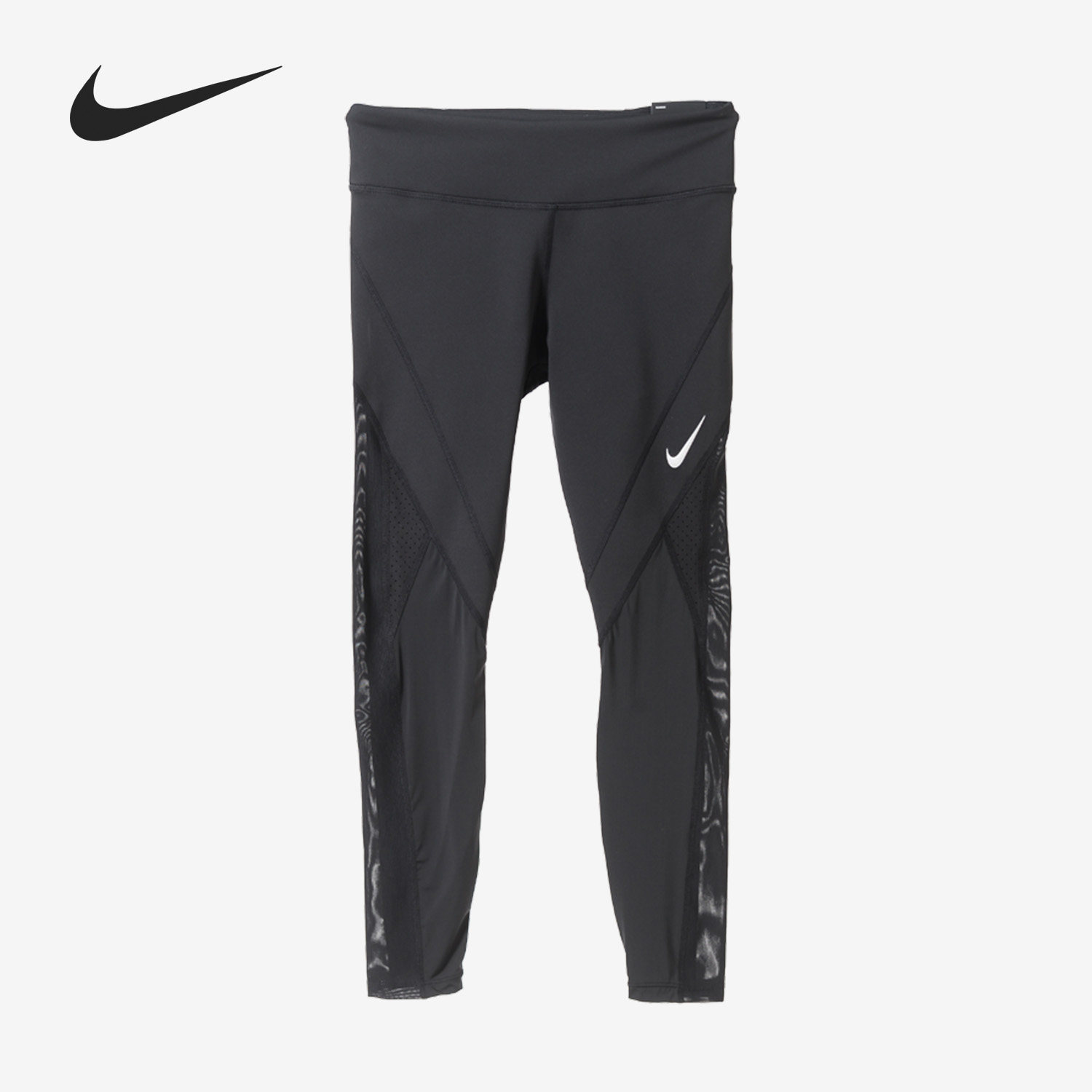 Nike/耐克正品女子高腰弹力跑步运动紧身九分裤 AQ5355-010