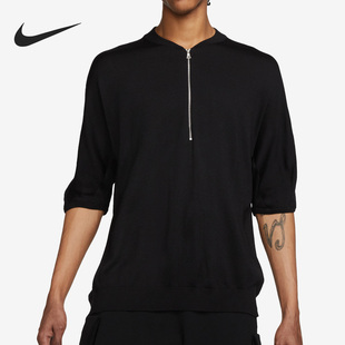 DR5410 Nike 男子运动休闲透气V领半拉链短袖 新款 010 耐克正品