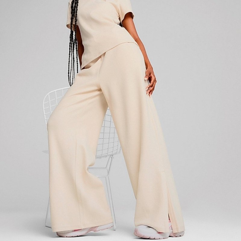 Puma/彪马正品夏季女士系带宽松运动休闲直筒针织阔腿裤687717-87