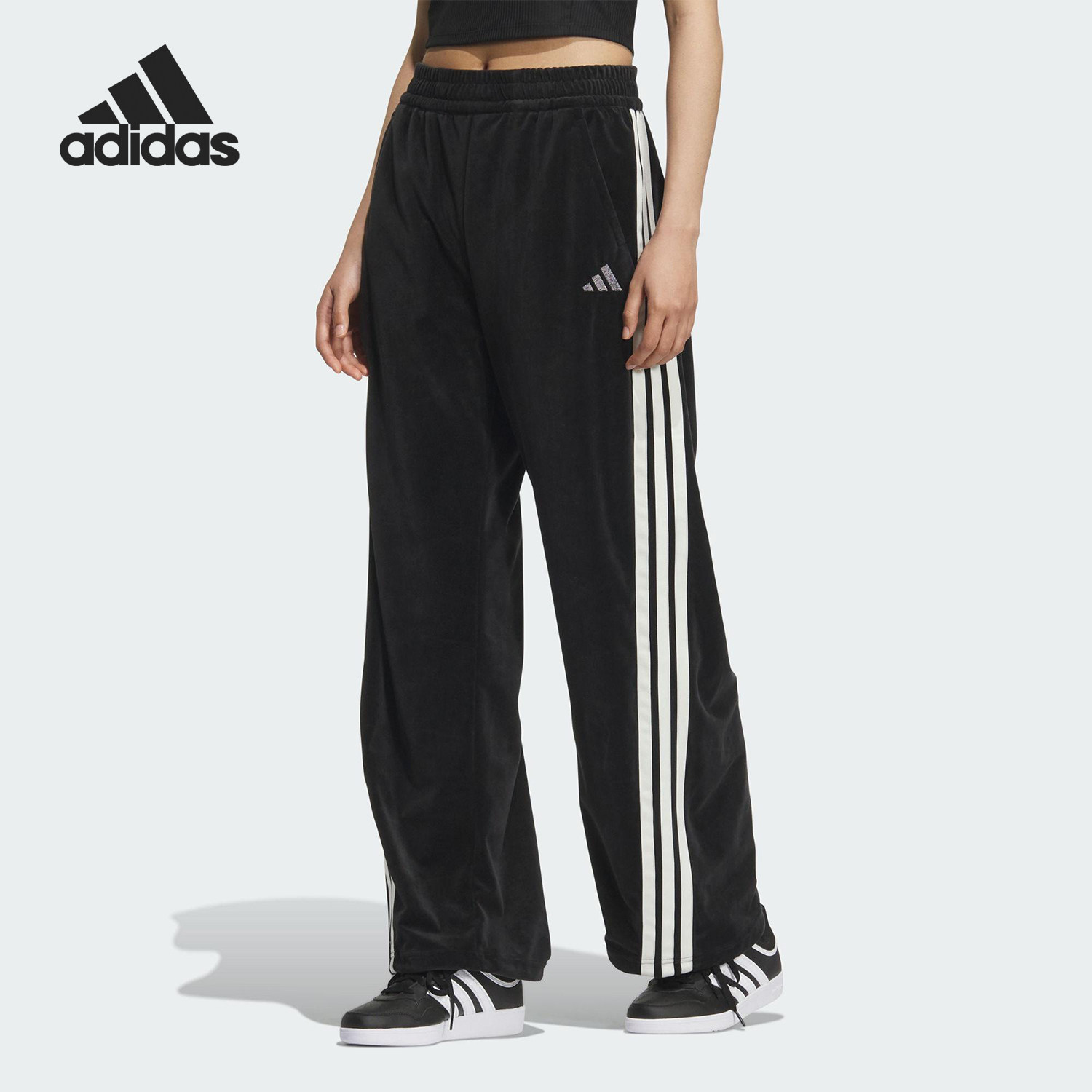 Adidas/阿迪达斯正品2025 STORY女士丝绒宽松香蕉裤KC0179