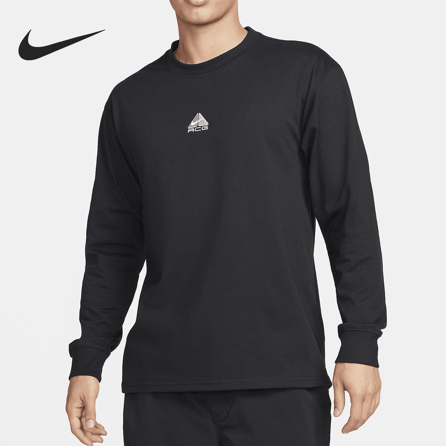 Nike/耐克官方正品当季新款男士刺绣圆领针织长袖T恤DR7754-011,运动服/休闲服装,运动T恤,淘宝优惠券,粉丝福利购,淘宝优惠卷