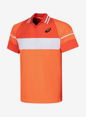 Asics/亚瑟士正品夏季男士时尚翻领网球训练短袖T恤2041A283-800