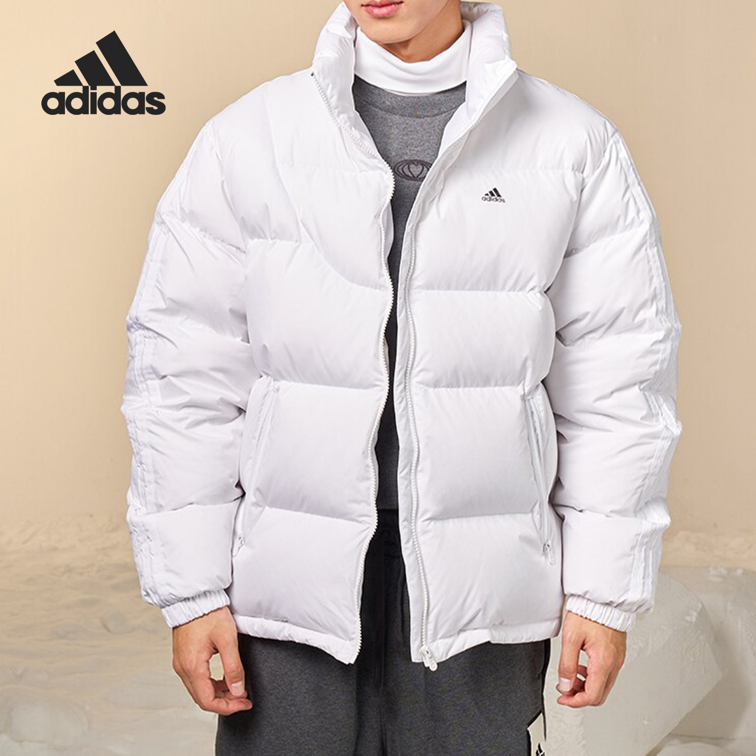 Adidas/阿迪达斯正品DOWN JACKET情侣款运动休闲羽绒服IK2419