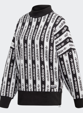 Adidas/阿迪达斯正品当季女子时尚三叶草LOGO休闲长袖T恤 FU1728
