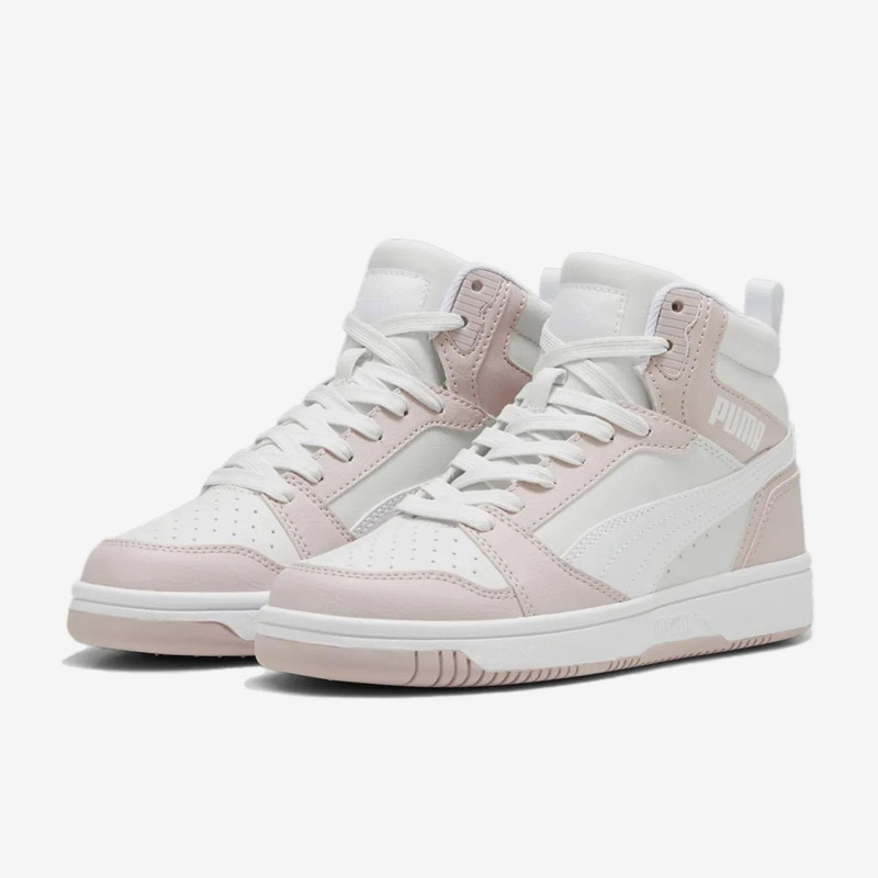 Puma/彪马正品Reboundv6JR男女白粉色高帮日常经典板鞋393831-20