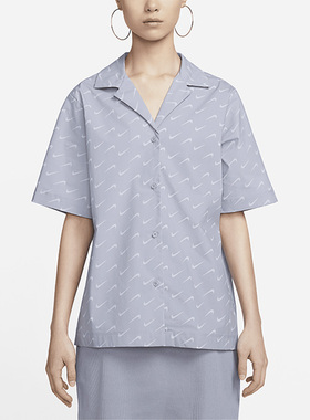 Nike/耐克正品Sportswear女子梭织运动衬衫短袖DV7931-519