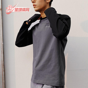 男女同款 2025新款 休闲拼接宽松圆领T恤JZ0115 阿迪达斯正品 Adidas