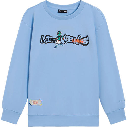 Lining/李宁正品新款男大童运动生活圆领套头休闲长袖卫衣YWDS221