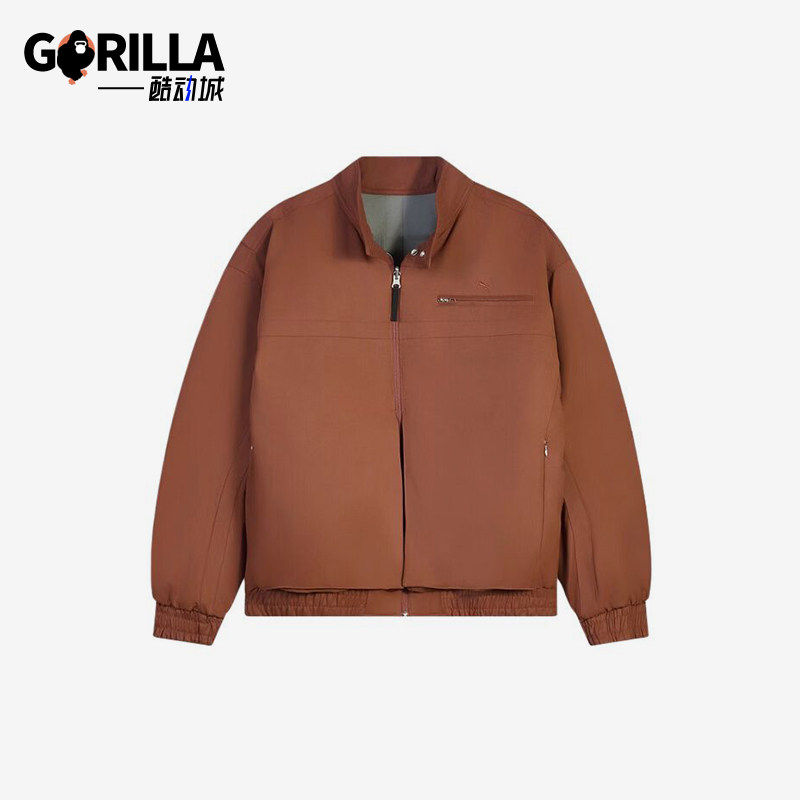 Puma/彪马正品男棕色双面穿立领拉链飞行员经典风格棉服636238-28