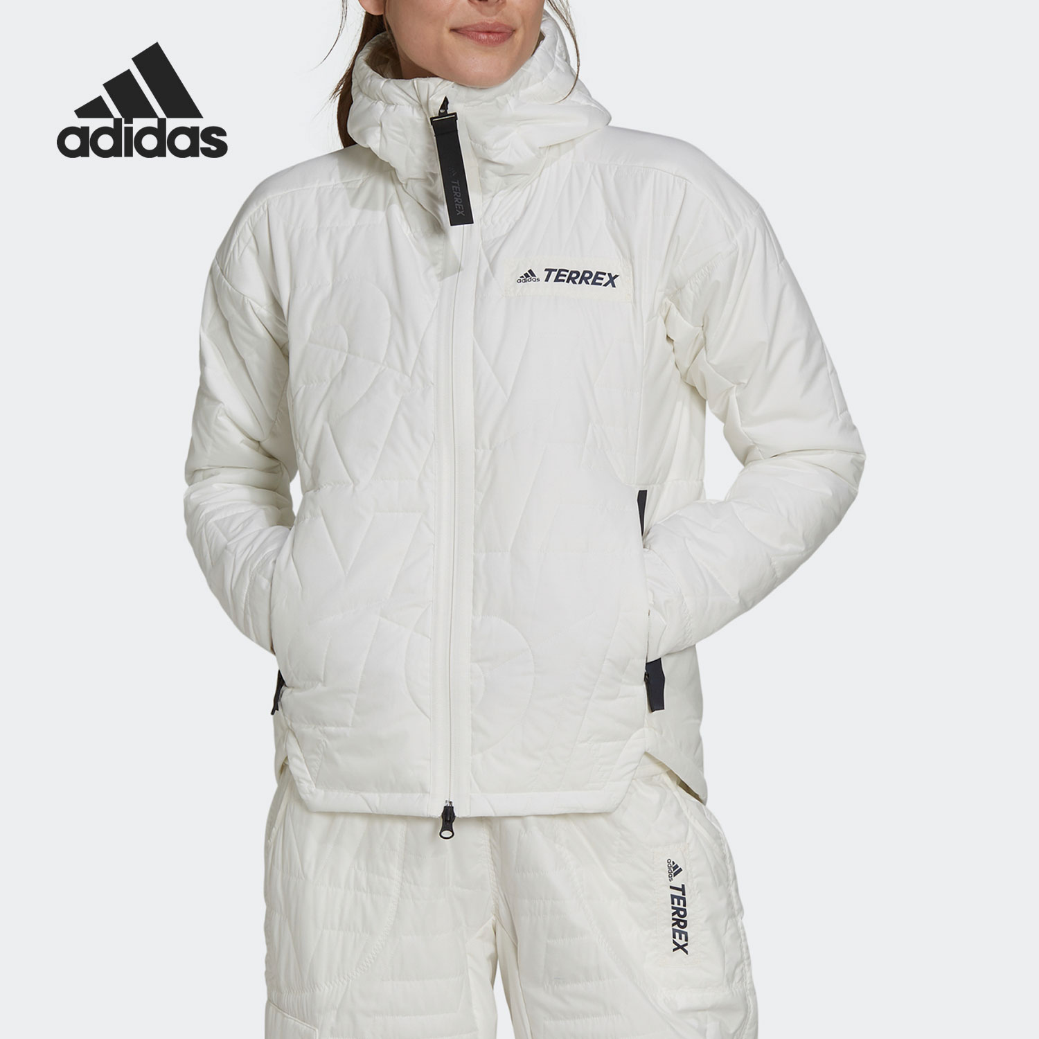 Adidas/阿迪达斯官方正品休闲女子时尚潮流运动保暖棉服 GQ3676